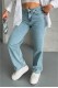 Palazzo Buz Mavizi Jeans Pantolon