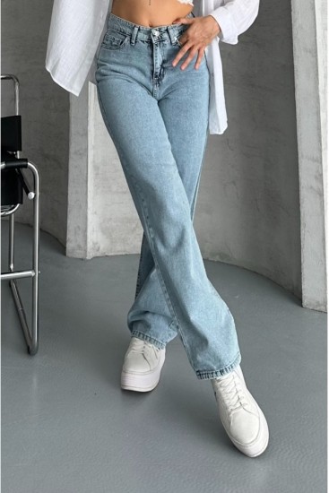 Palazzo Buz Mavizi Jeans Pantolon