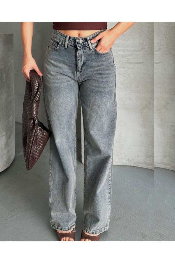 Palazzo Kahve Jeans Pantolon