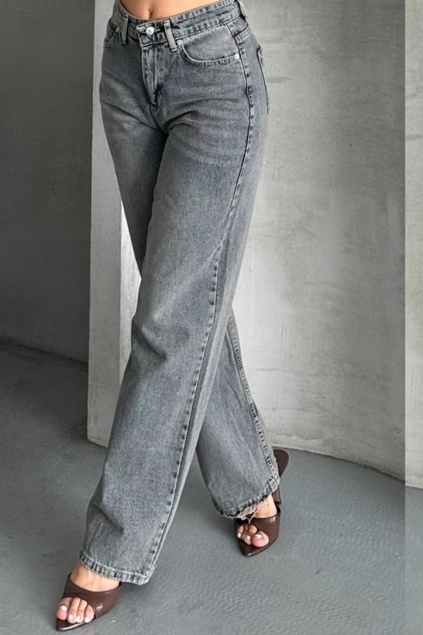 Palazzo Kahve Jeans Pantolon