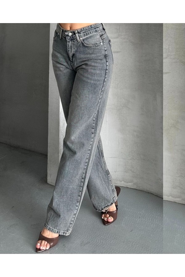Palazzo Kahve Jeans Pantolon