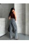 Palazzo Kahve Jeans Pantolon
