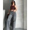 Palazzo Kahve Jeans Pantolon