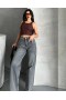 Palazzo Kahve Jeans Pantolon
