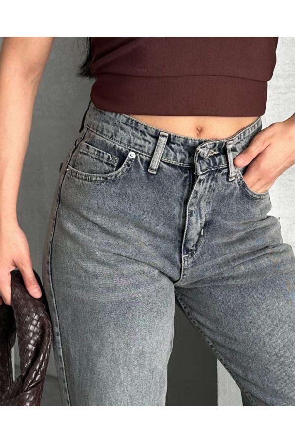 Palazzo Kahve Jeans Pantolon