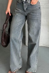 Palazzo Kahve Jeans Pantolon