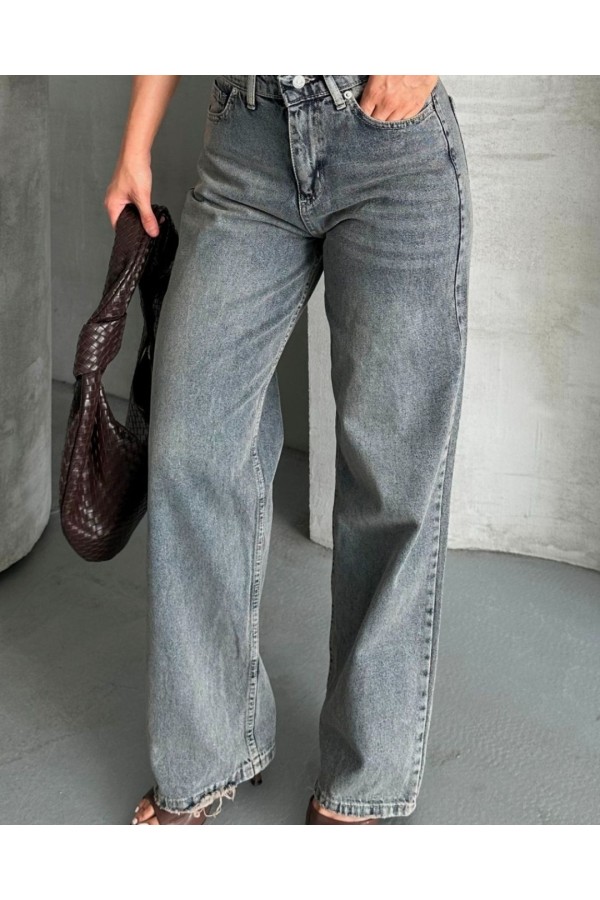 Palazzo Kahve Jeans Pantolon