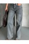 Palazzo Kahve Jeans Pantolon