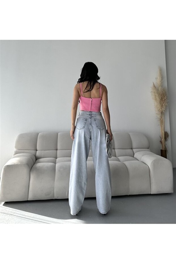 Baggy Buz Mavisi Jeans Pantolon