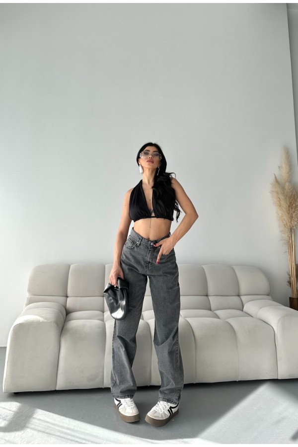 Baggy Gri Jeans Pantolon