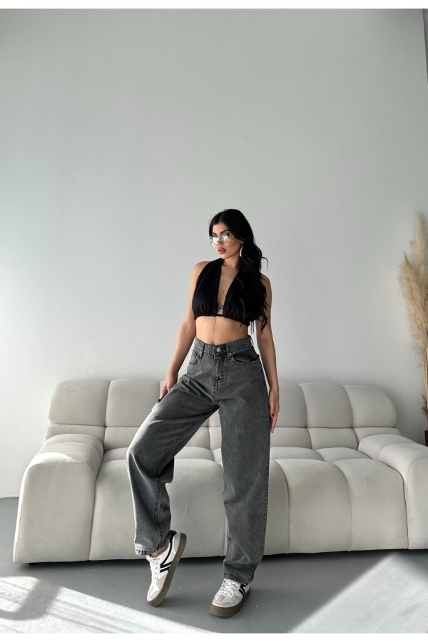 Baggy Gri Jeans Pantolon
