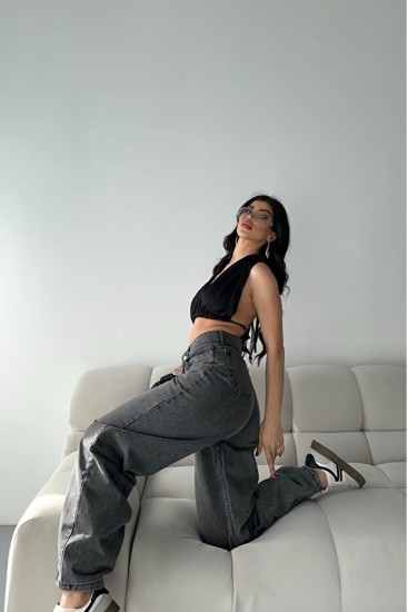 Baggy Gri Jeans Pantolon