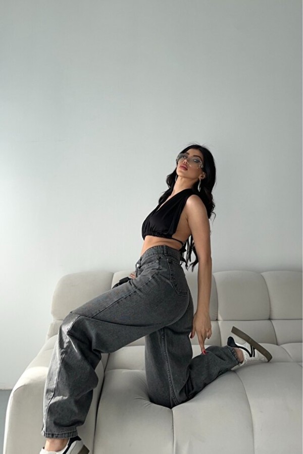 Baggy Gri Jeans Pantolon