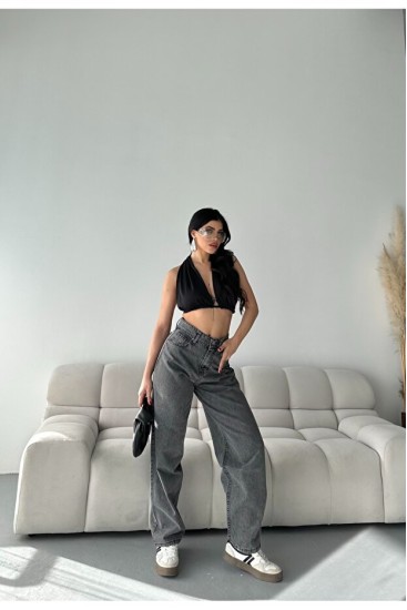 Baggy Gri Jeans Pantolon