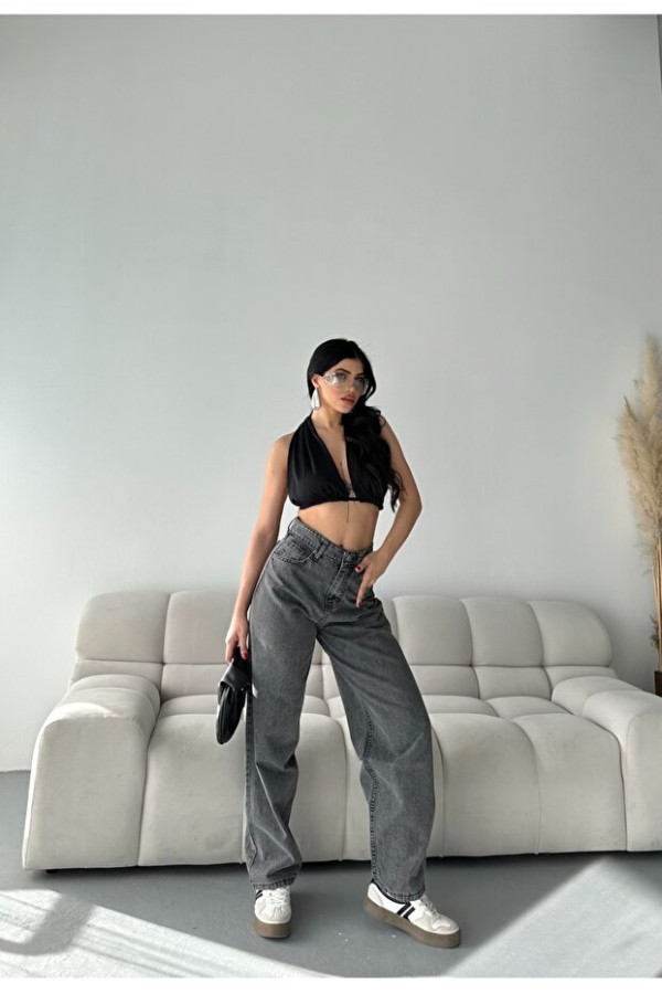 Baggy Gri Jeans Pantolon