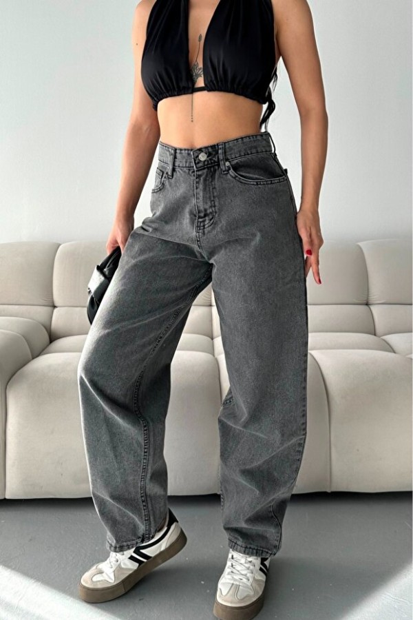 Baggy Gri Jeans Pantolon