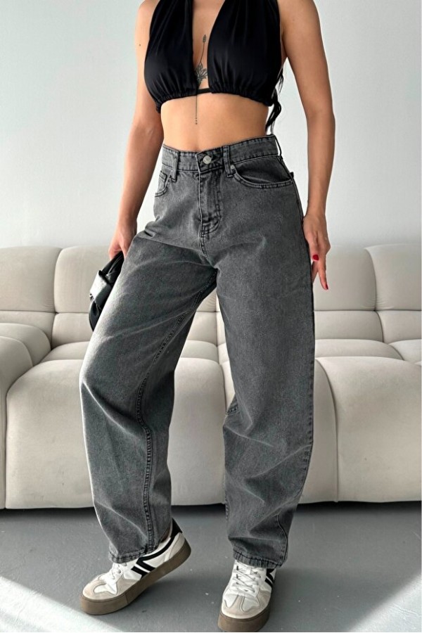 Baggy Gri Jeans Pantolon