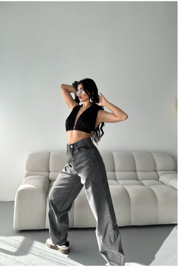 Baggy Gri Jeans Pantolon