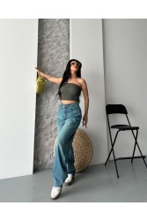 Baggy Tint Yeşili Jeans Pantolon