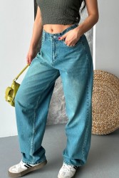 Baggy Tint Yeşili Jeans Pantolon