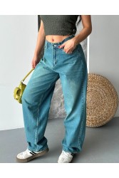 Baggy Tint Yeşili Jeans Pantolon