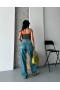 Baggy Tint Yeşili Jeans Pantolon