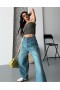 Baggy Tint Yeşili Jeans Pantolon