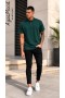Erkek Yeşil Düz Polo Yaka T-shirt