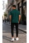 Erkek Yeşil Düz Polo Yaka T-shirt