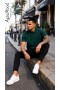 Erkek Yeşil Düz Polo Yaka T-shirt