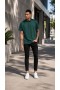 Erkek Yeşil Düz Polo Yaka T-shirt