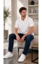Erkek Beyaz Düz Polo Yaka T-shirt