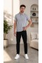 Erkek Gri Düz Polo Yaka T-shirt