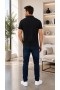 Erkek Siyah Düz Polo Yaka T-shirt